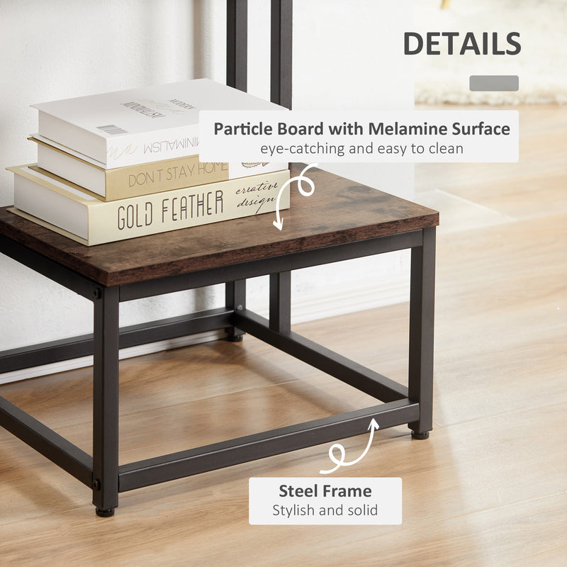 Side Table Double Layer End Table with steel frame - Cints and Home