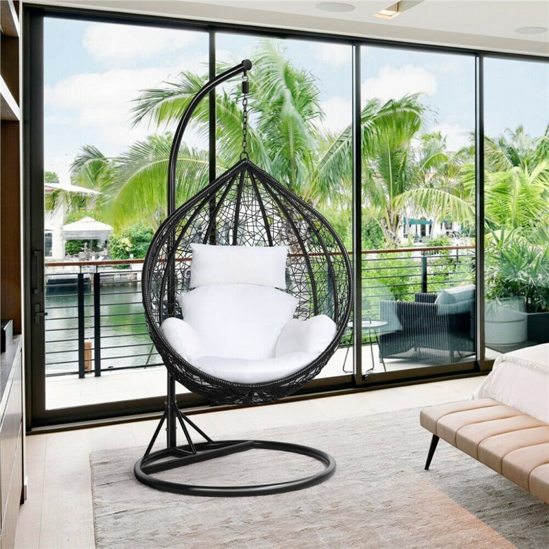 Outdoor Rattan Hanging Egg Swing Chair - Cints and Home