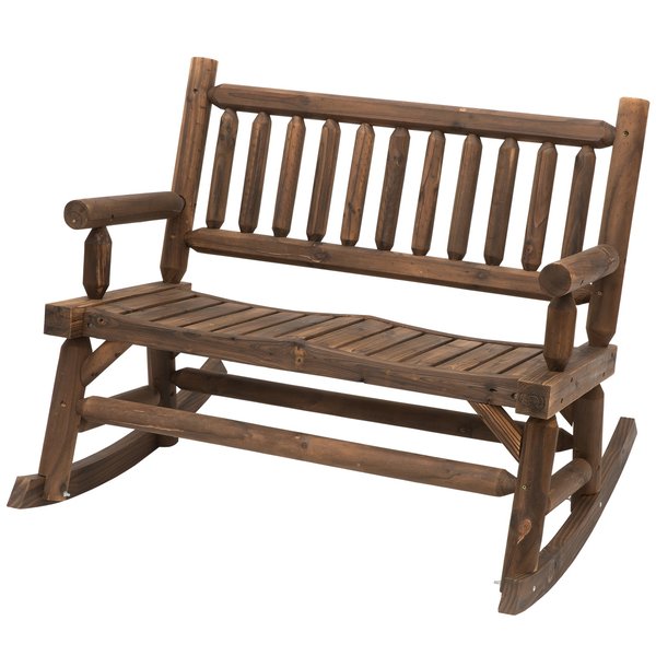 2-Seat Rough-Cut Rocking Bench - Cints and Home
