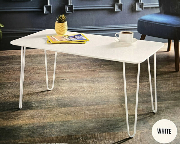 White Coffee Table With White Hairpin