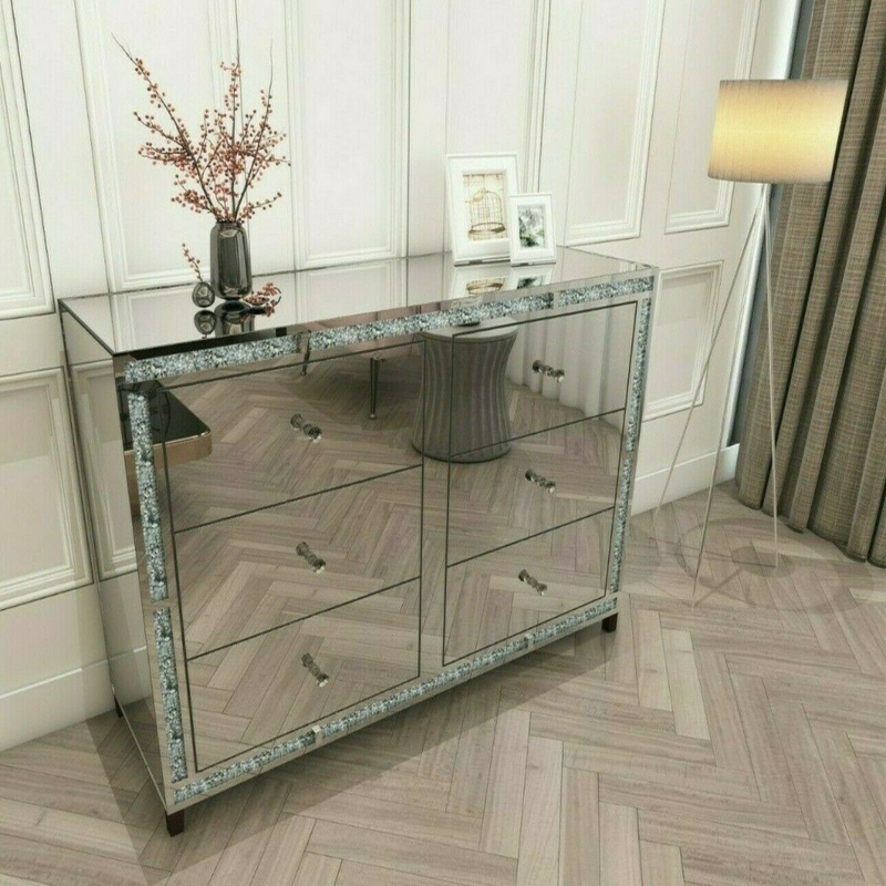 Crushed Diamond Mirror Sideboard - Cints and Home
