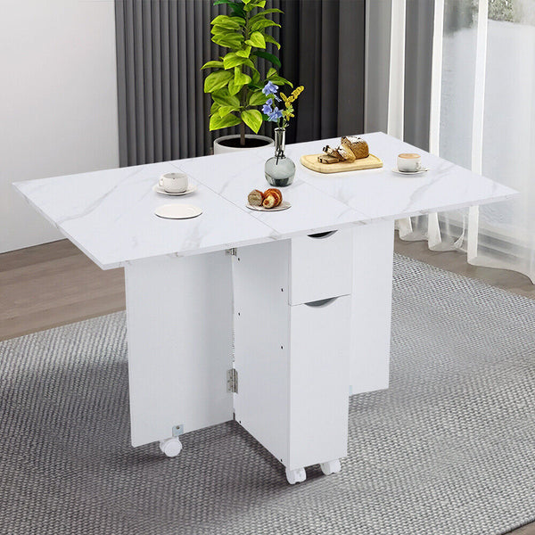 Marble Mobile Folding Dining Table