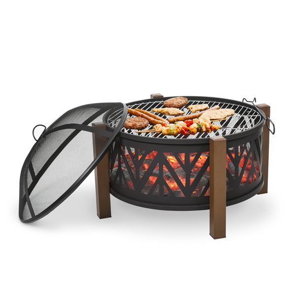 Outdoor Fire Pit with Grill Cooking Grate - Cints and Home