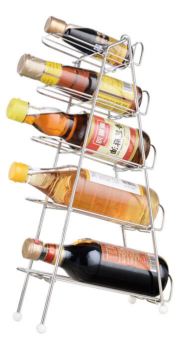 5 Tier Silver Collapsible Wine Rack