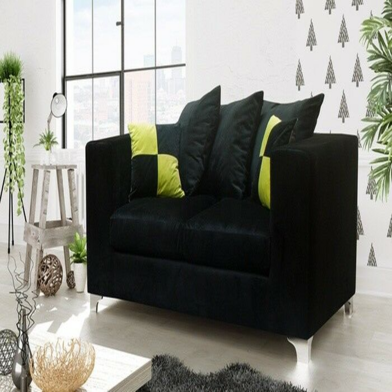 2 Seater Black Modern Sofa - Cints and Home