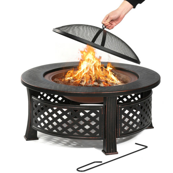 32" Round Camping Fire Pit - Cints and Home