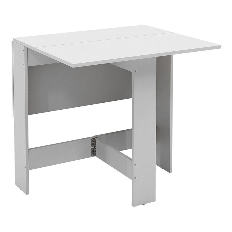 White Folding Drop Leaf Dining Table