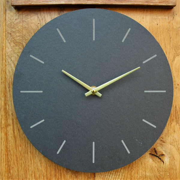 Natural Slate Grey Garden Wall Clock - Cints and Home
