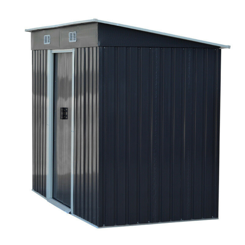 6 x 4ft Grey Metal Garden Shed - Cints and Home