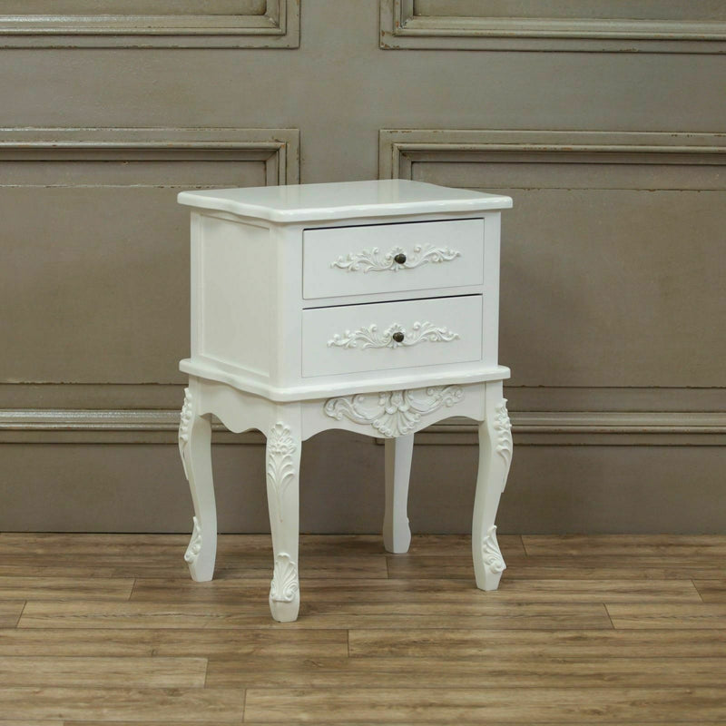 2 Drawers White Bedside Table - Cints and Home