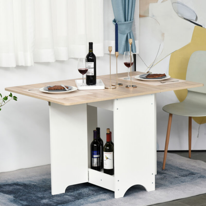 Folding Dining Table with Storage Shelf - Cints and Home