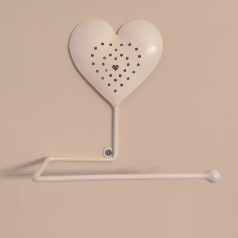 Cream Heart Toilet Roll Holder - Cints and Home