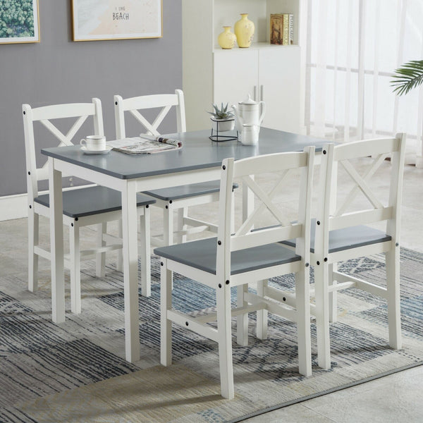 Solid Wooden Dining Table and Chairs Set