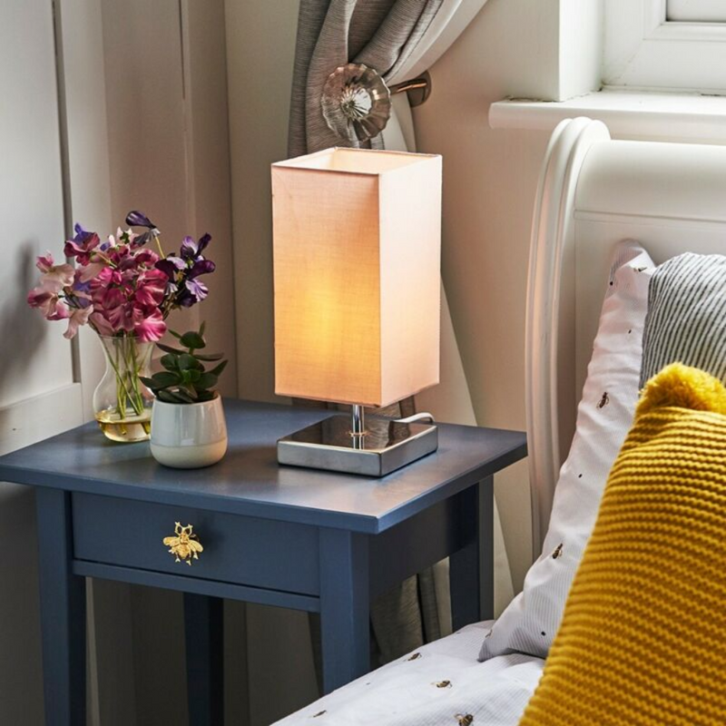 Square Fabric Table Lamp with LED Bulb - Cints and Home