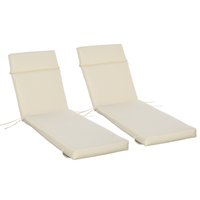 2 Cream White Cushion Sun Lounger - Cints and Home