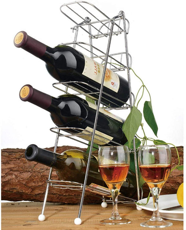 5 Tier Silver Collapsible Wine Rack
