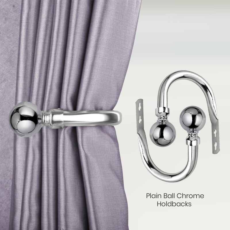 2 X Metal Hold Backs For Curtain Pole Blackout