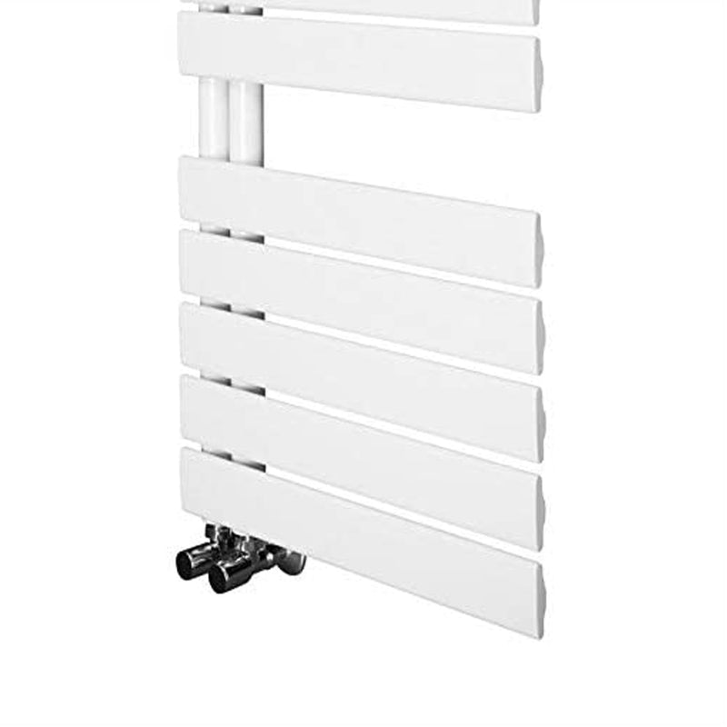 Designer Flat Panel Heated Bathroom Towel Rail Radiator Warmer Chrome White - Cints and Home