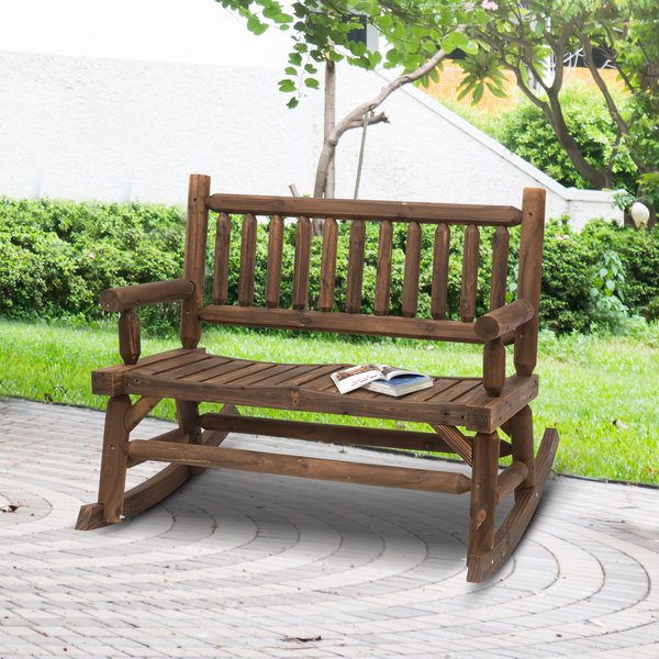 2-Seat Rough-Cut Rocking Bench - Cints and Home