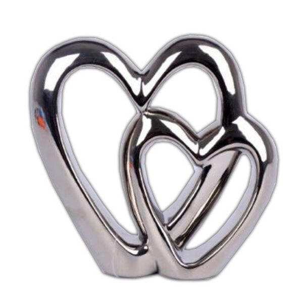 DOUBLE HEART FREE STANDING ORNAMENT - Cints and Home