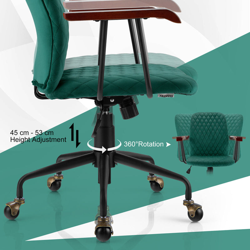 Velvet Adjustable Swivel Chair