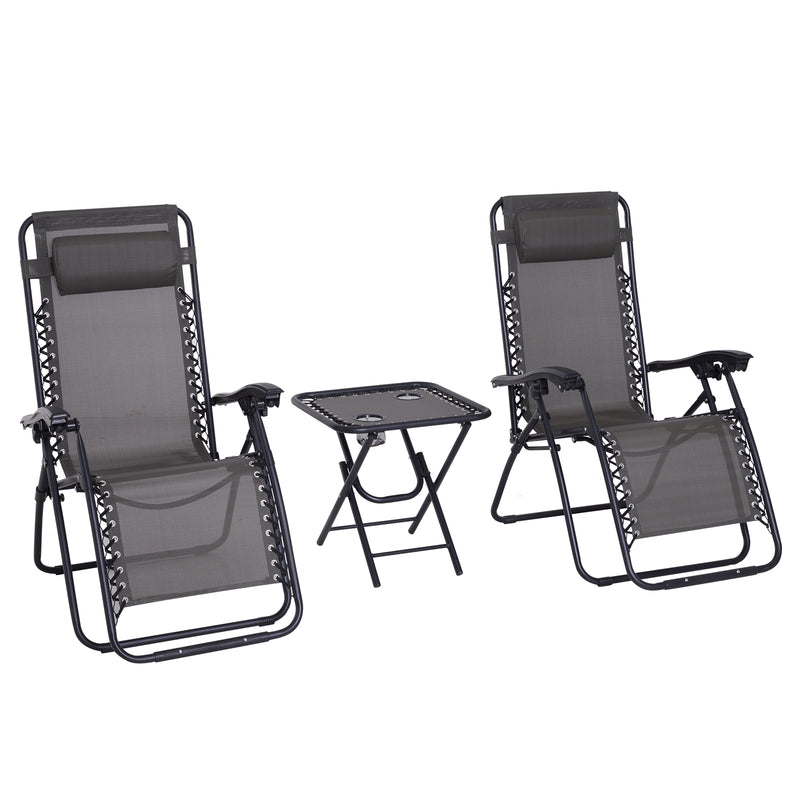 2 Pcs Zero-Gravity Chairs With Side Table - Cints and Home