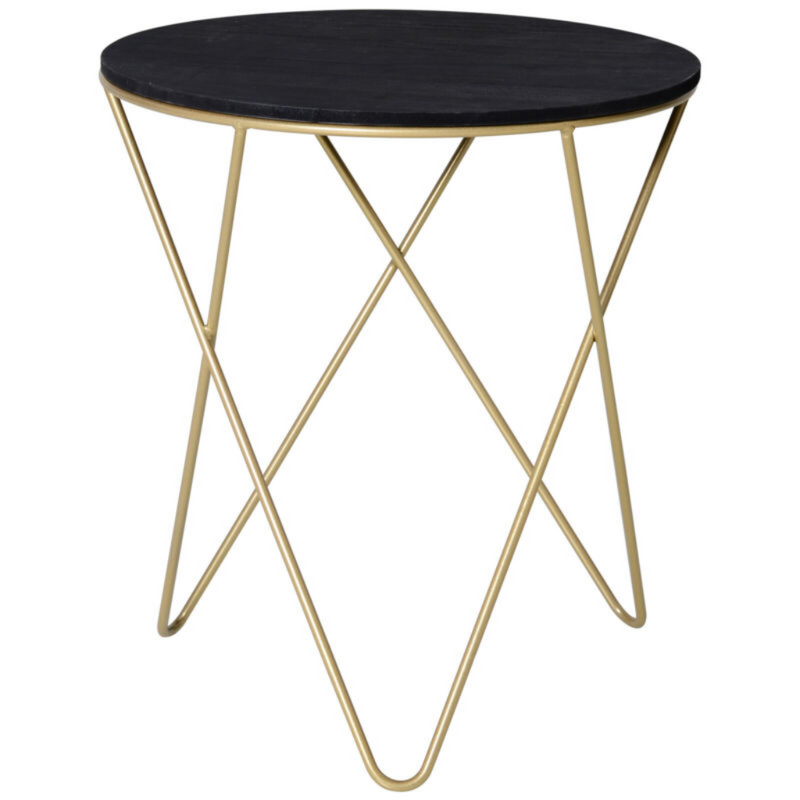 Metal and Wooden Round Tea Table - Cints and Home