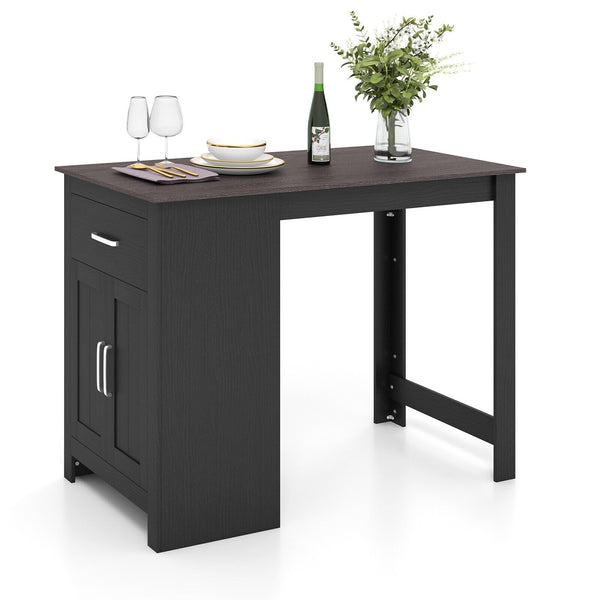 Breakfast Dining Table with Storage Cabinet