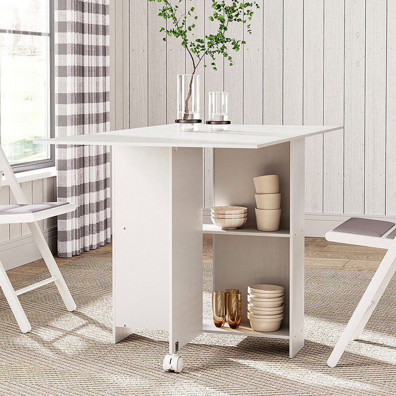 Mobile Drop Leaf Dining Table with wheels