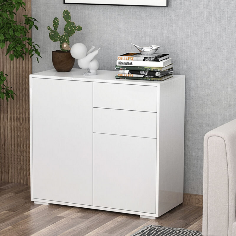 Push Open Cabinet With 2 Drawer & 2 Door - Cints and Home
