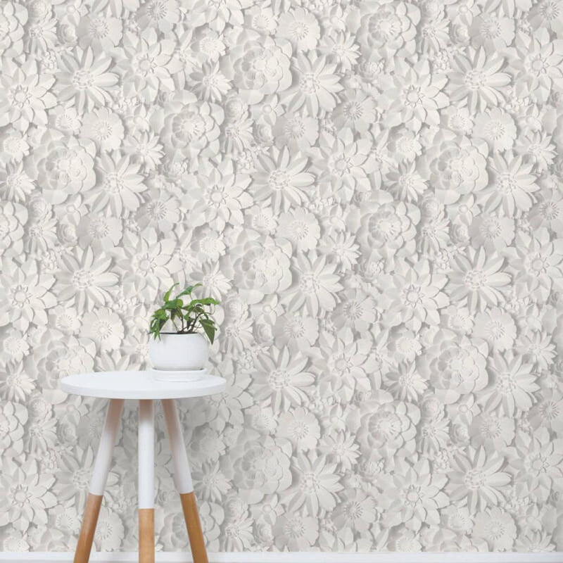 Fine 3D Effect Washable Floral Wallpaper - Cints and Home