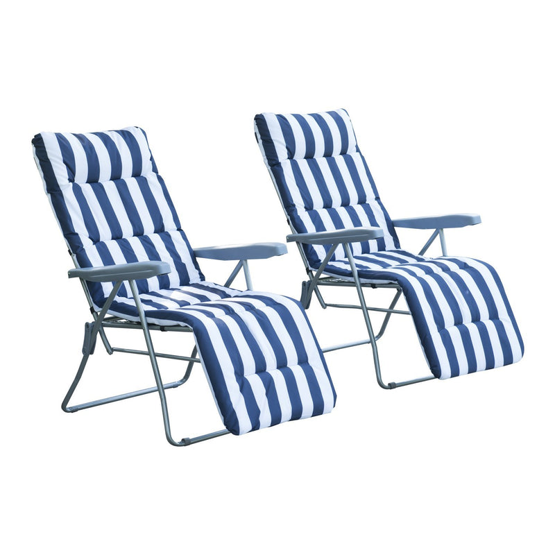2Pc Set Folding Sun Loungers - Cints and Home