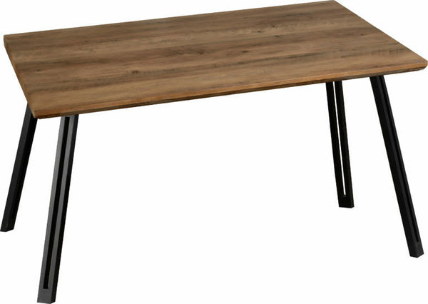 Straight Edge Dining Table with Metal Legs