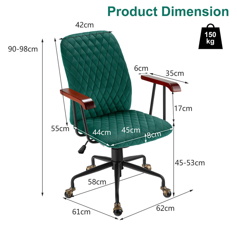 Velvet Adjustable Swivel Chair