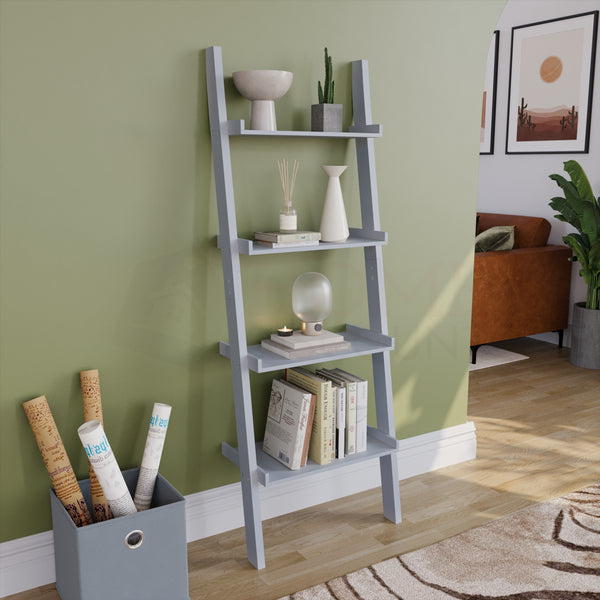 Ladder Shelf Bookcase 4 5 Tier Display Storage Shelving Unit Stand - Cints and Home