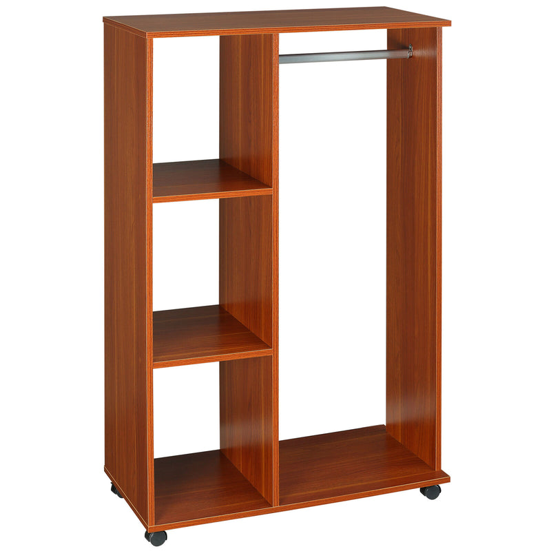Single Mobile Open Wardrobe With Hanging Rail