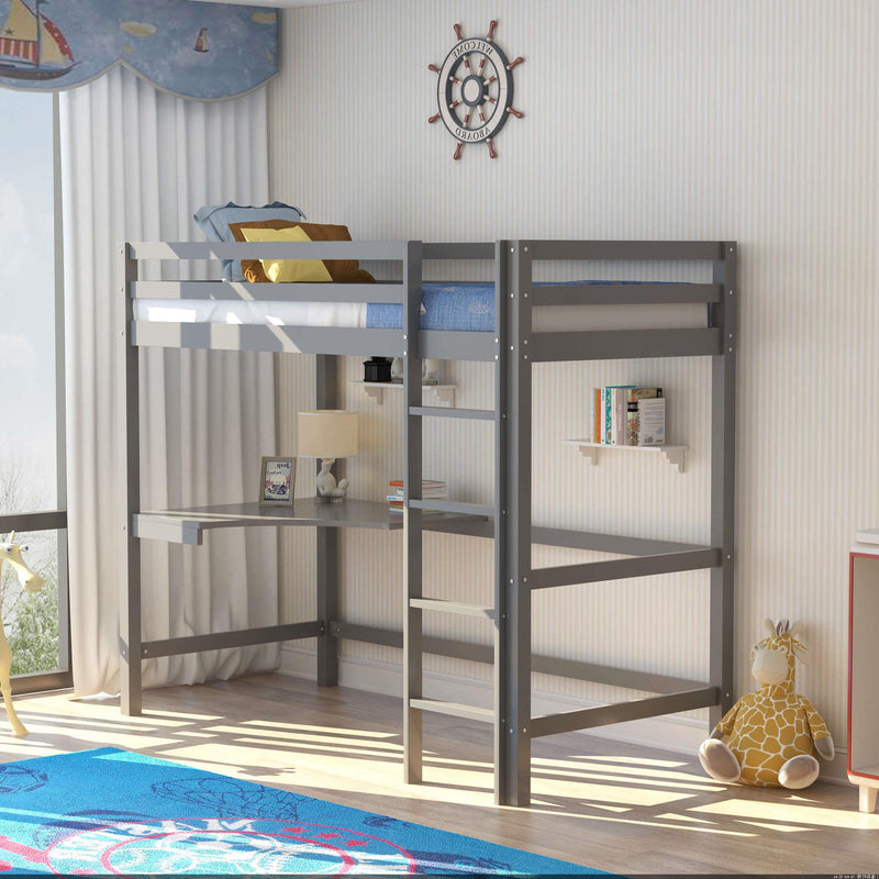 Study Bed 3ft White Grey Childrens Bedroom - Cints and Home