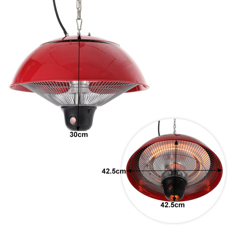 Patio Ceiling Halogen Infrared Heater Red