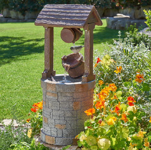 Solar Powered Wishing Well Water Fountain - Cints and Home