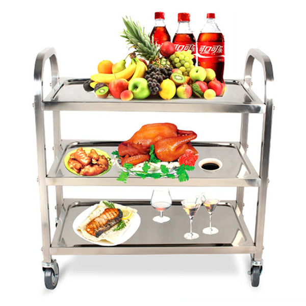3 Tiers Stainless Steel Kitchen Island  Serving Cart - Cints and Home