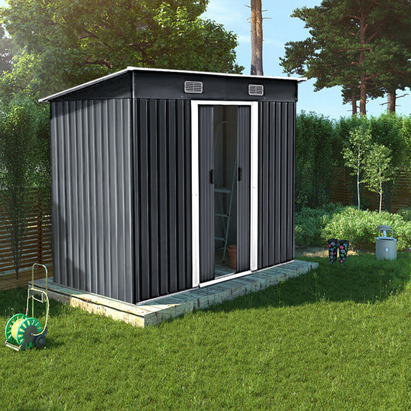 6 x 4ft Grey Metal Garden Shed - Cints and Home
