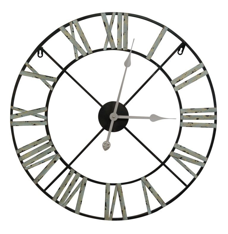 60cm Aged Vintage Numerals Wall Clock - Cints and Home