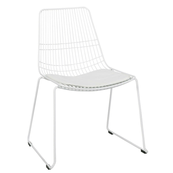 WHITE WIRE MESH RETRO DINING CHAIR - Cints and Home