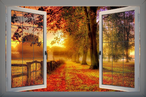 3D Effect Window Autumn Tree Sticker - Cints and Home
