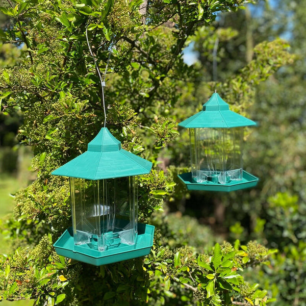 set of 2 Green Hanging Bird Feeders - Cints and Home