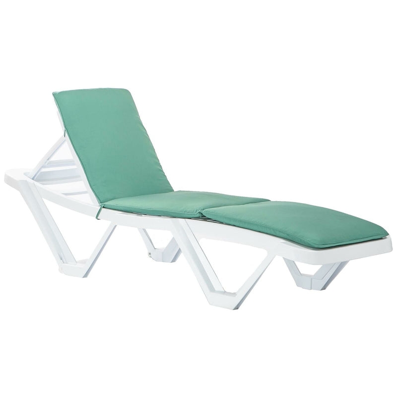 Cushion Padded Green Sun Lounger - Cints and Home