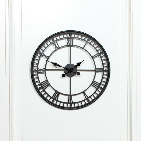 55cm Black Metal Wall Clock - Cints and Home