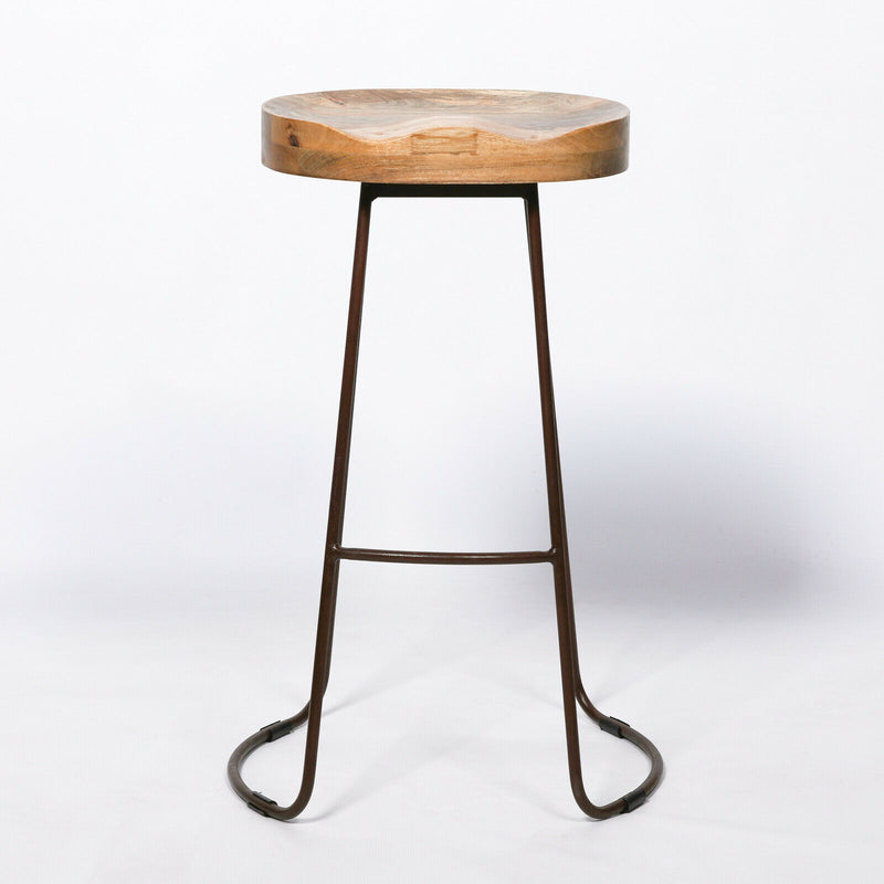 Rustic Iron Wooden Bar Stool - Cints and Home