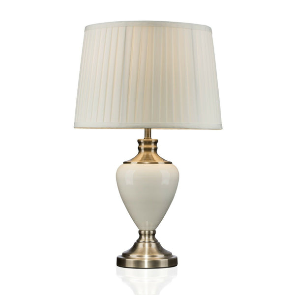 Hepburn Ceramic Table Lamp With Pleated Shade - Cints and Home