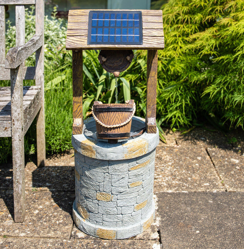 Solar Powered Wishing Well Water Fountain - Cints and Home